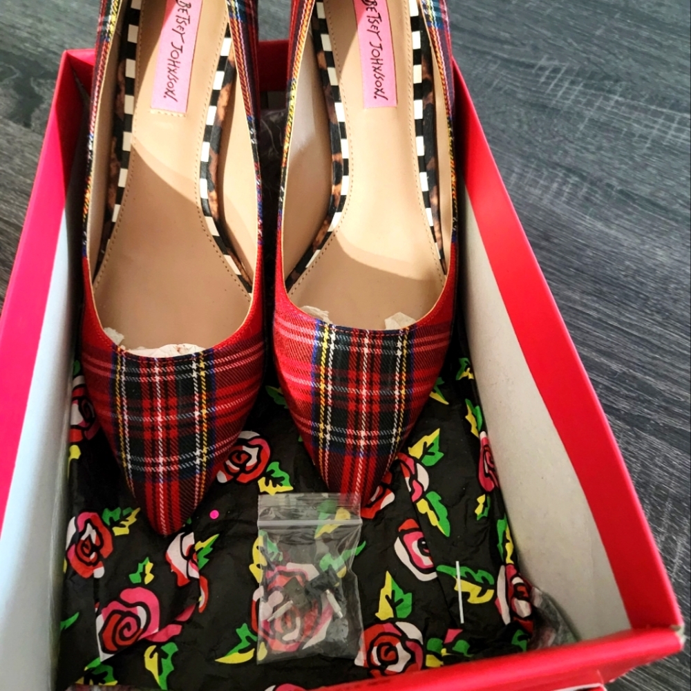 Betsey Johnson Red Plaid Shoes
